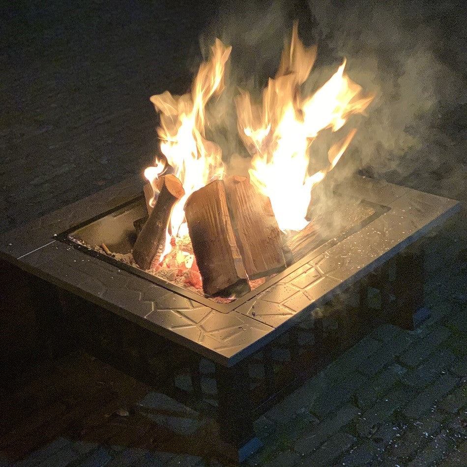Chimenea Brasero y BBQ Patio 80cm XXL de Luxe - con tapa