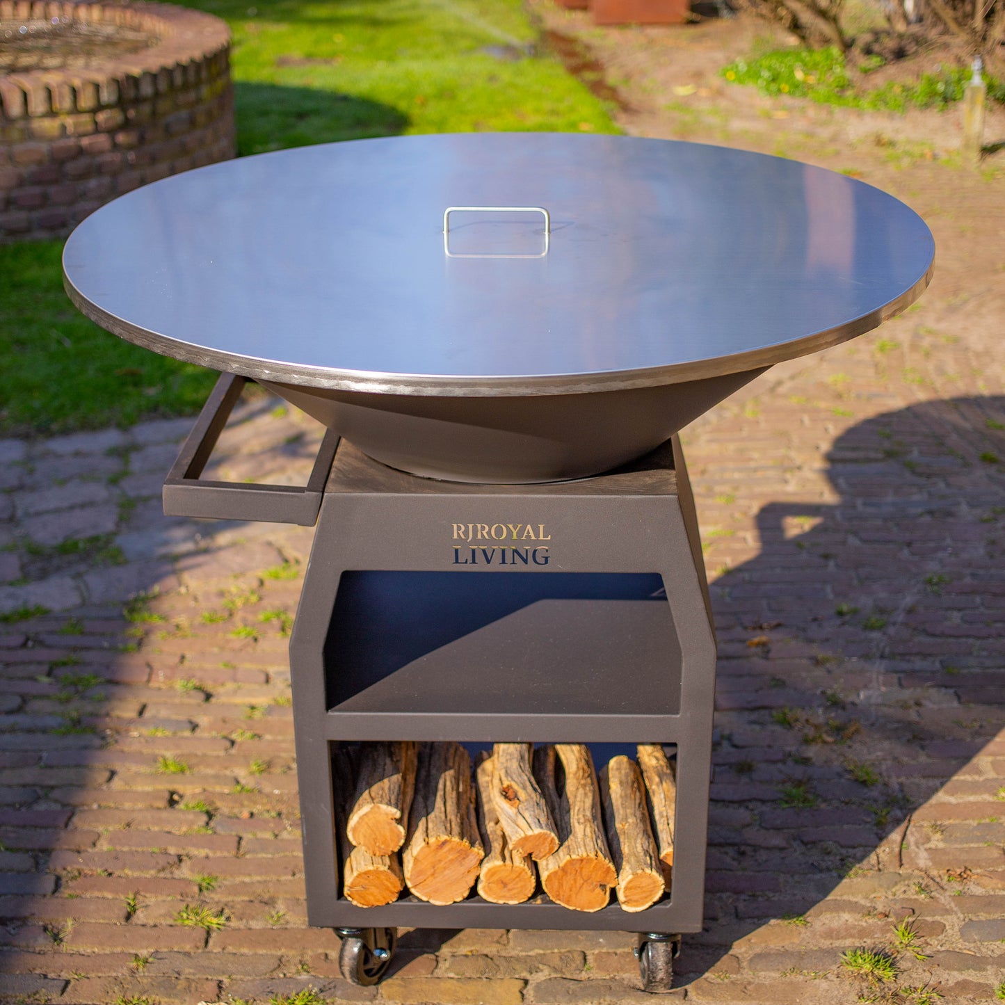 Plancha de acero inoxidable 304 para barbacoa de 100 cm con tapa