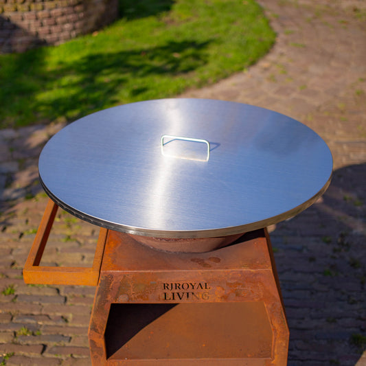 Plancha de barbacoa de acero inoxidable 304 de 70 cm con tapa