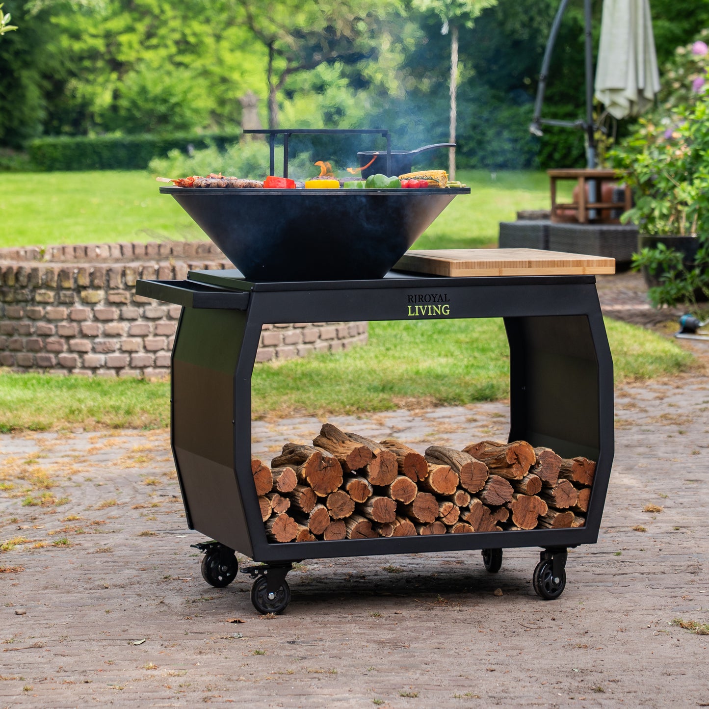 Barbacoa Plancha Grill Big Jack Black 3.0 - Con atizador y leñero