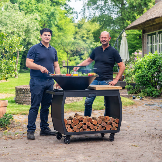 Barbacoa Plancha Grill Big Jack Black 3.0 - Con atizador y leñero