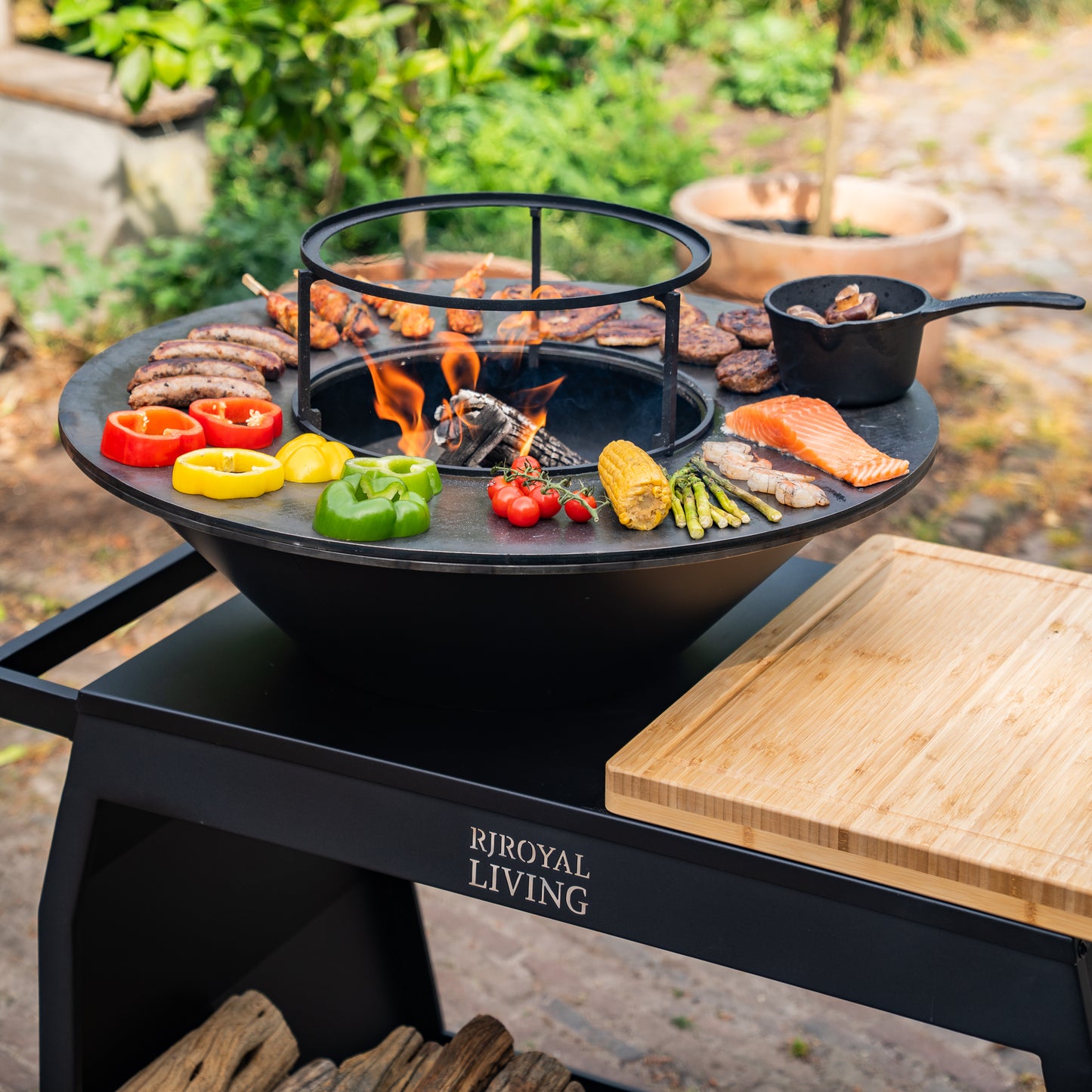 Barbacoa Plancha Grill Big Jack Black 3.0 - Con atizador y leñero