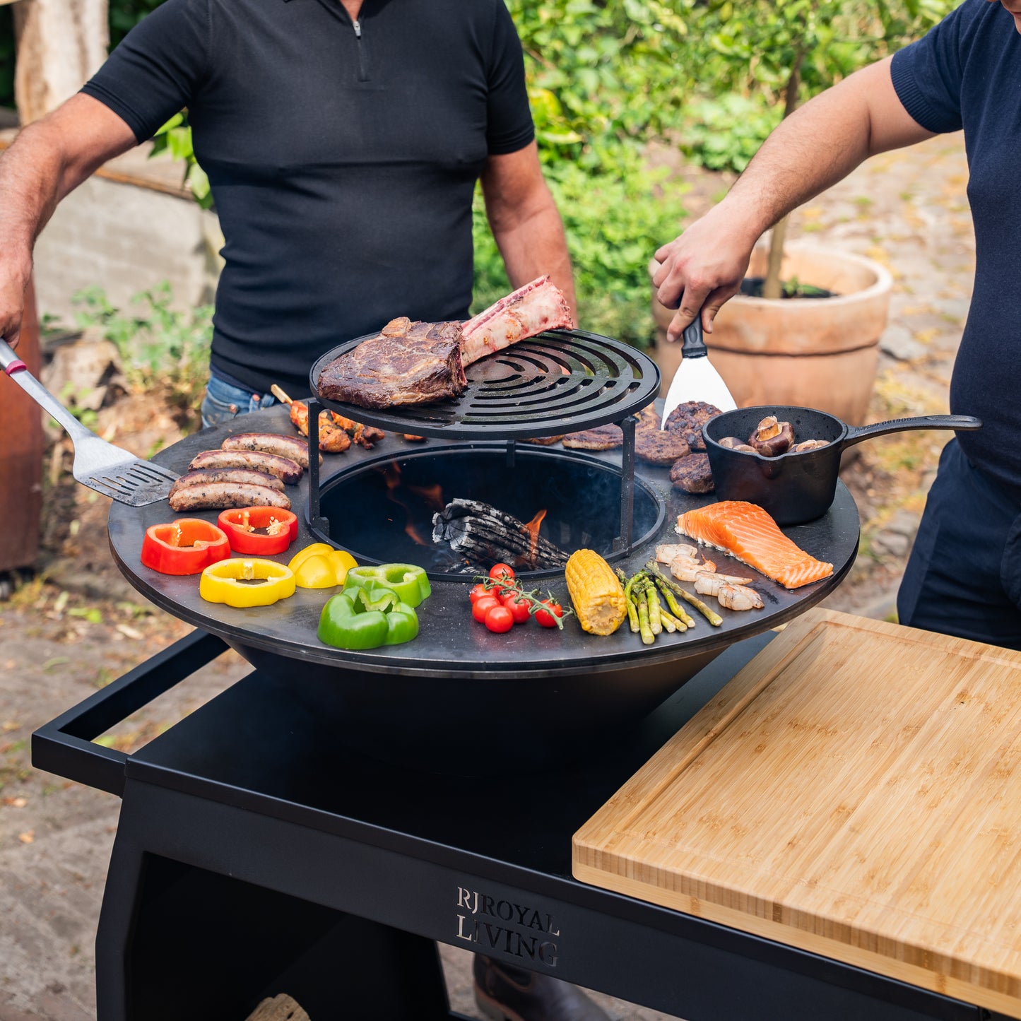 Barbacoa Plancha Grill Big Jack Black 3.0 - Con atizador y leñero