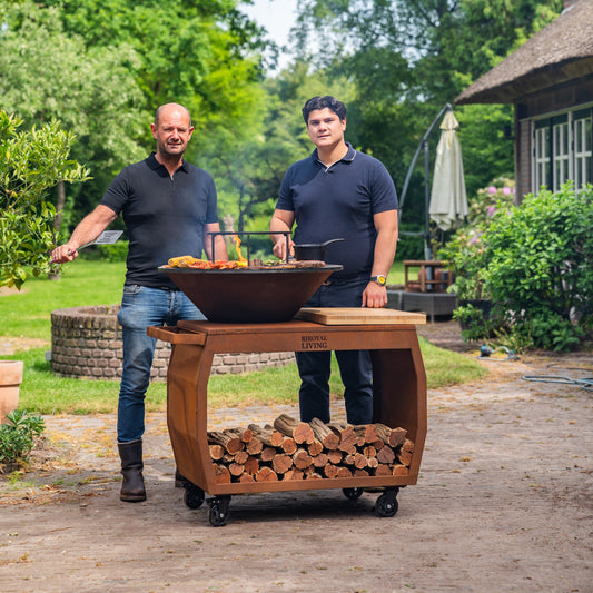 Barbacoa Plancha Grill Big Jack Acero Corten 3.0 - Con atizador y leñero