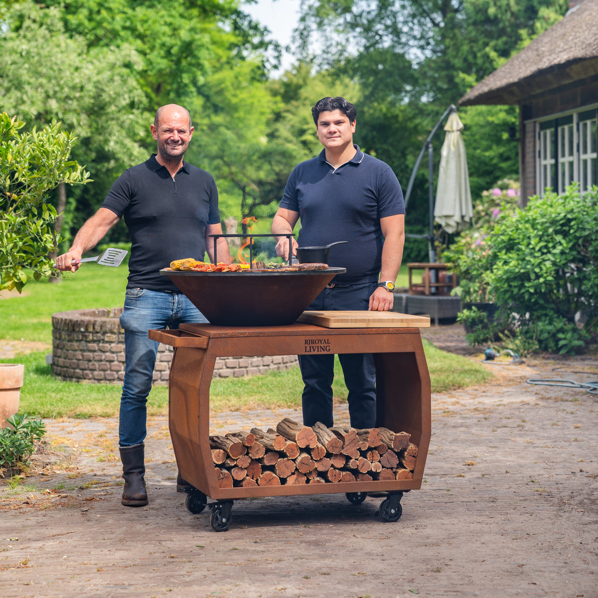 Barbacoa Plancha Grill Big Jack Acero Corten 3.0 - Con atizador y leñero