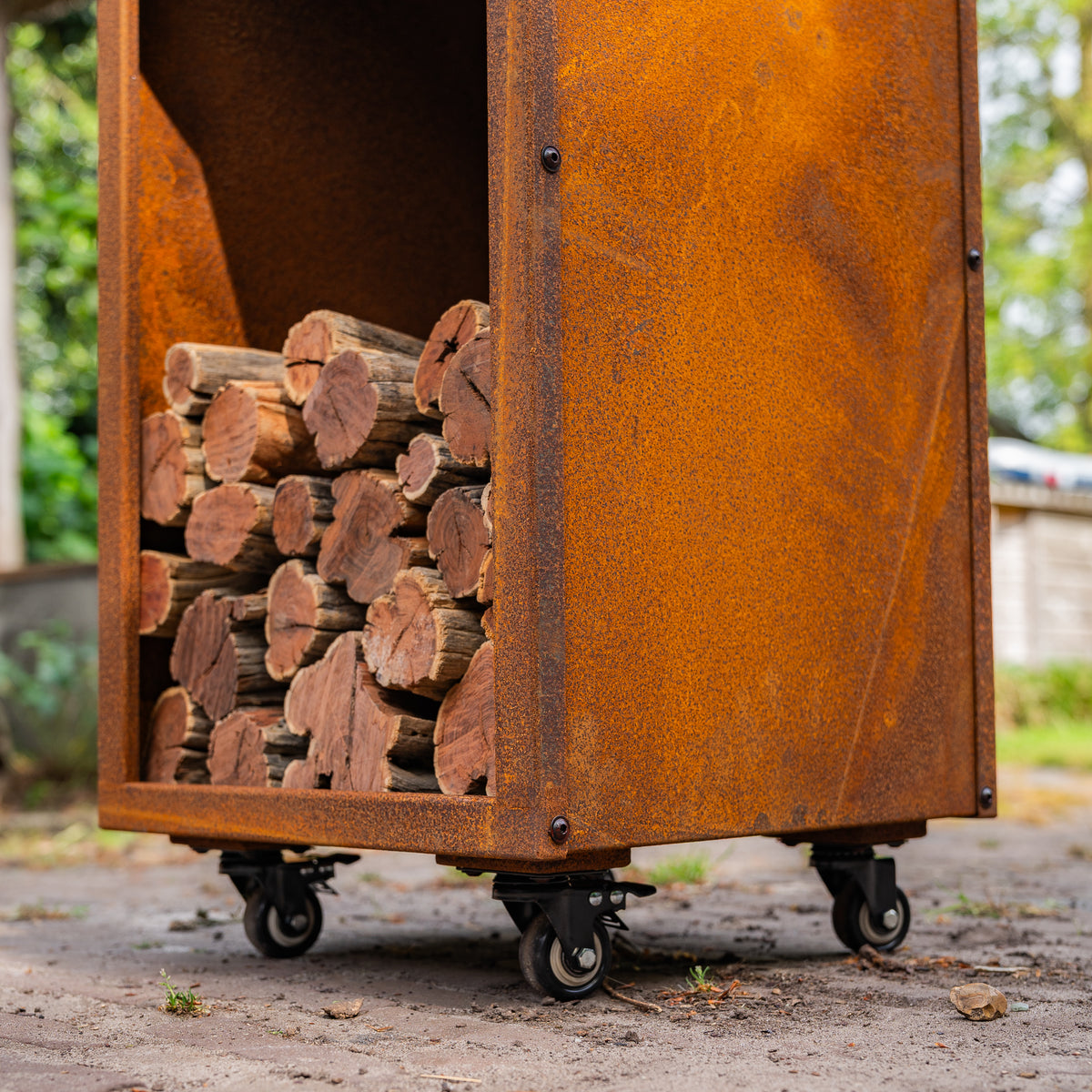 Barbacoa Plancha Grill Acero Corten 8mm Camarada 2.0 - Con atizador y leñero Ø70cm
