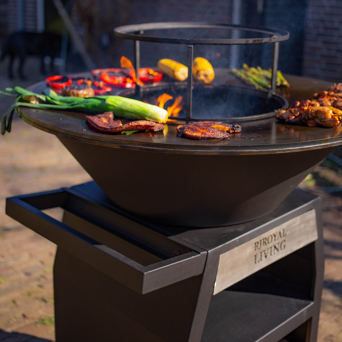 BBQ Plancha Grill Maestro Smokeless XXL Ø80cm Blackline - Plancha sin humo
