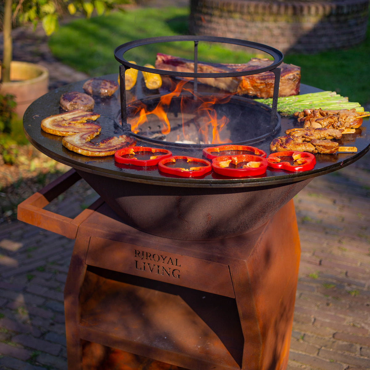 BBQ Plancha Grill Maestro sin Humo XXL Ø80cm Acero Corten - Plancha sin Humo