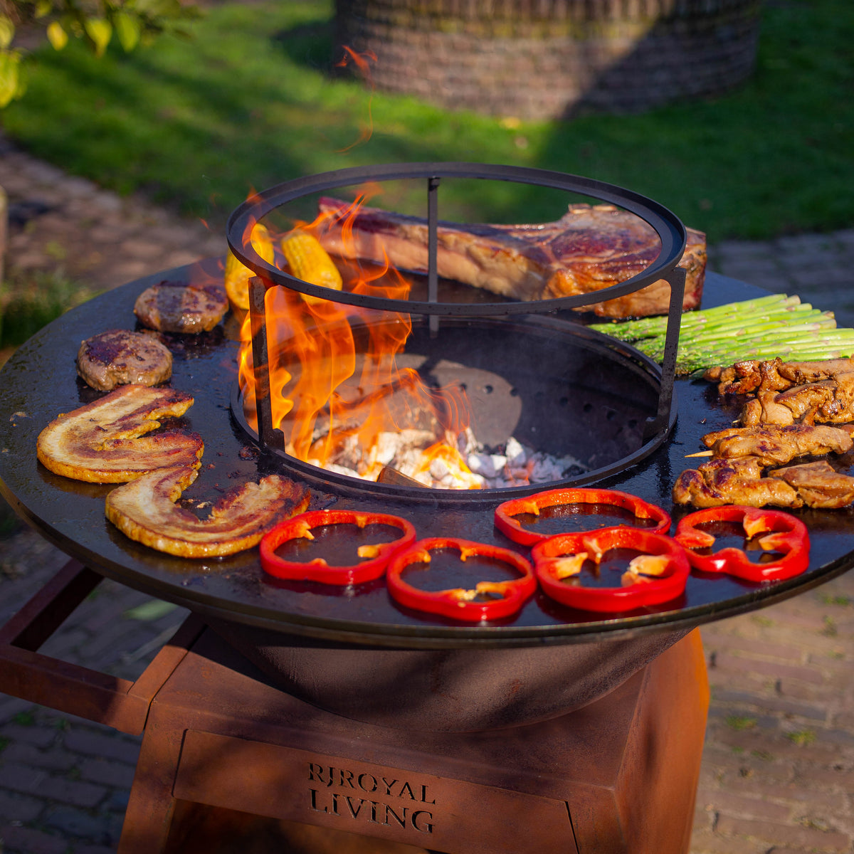 BBQ Plancha Grill Maestro sin Humo XXL Ø80cm Acero Corten - Plancha sin Humo