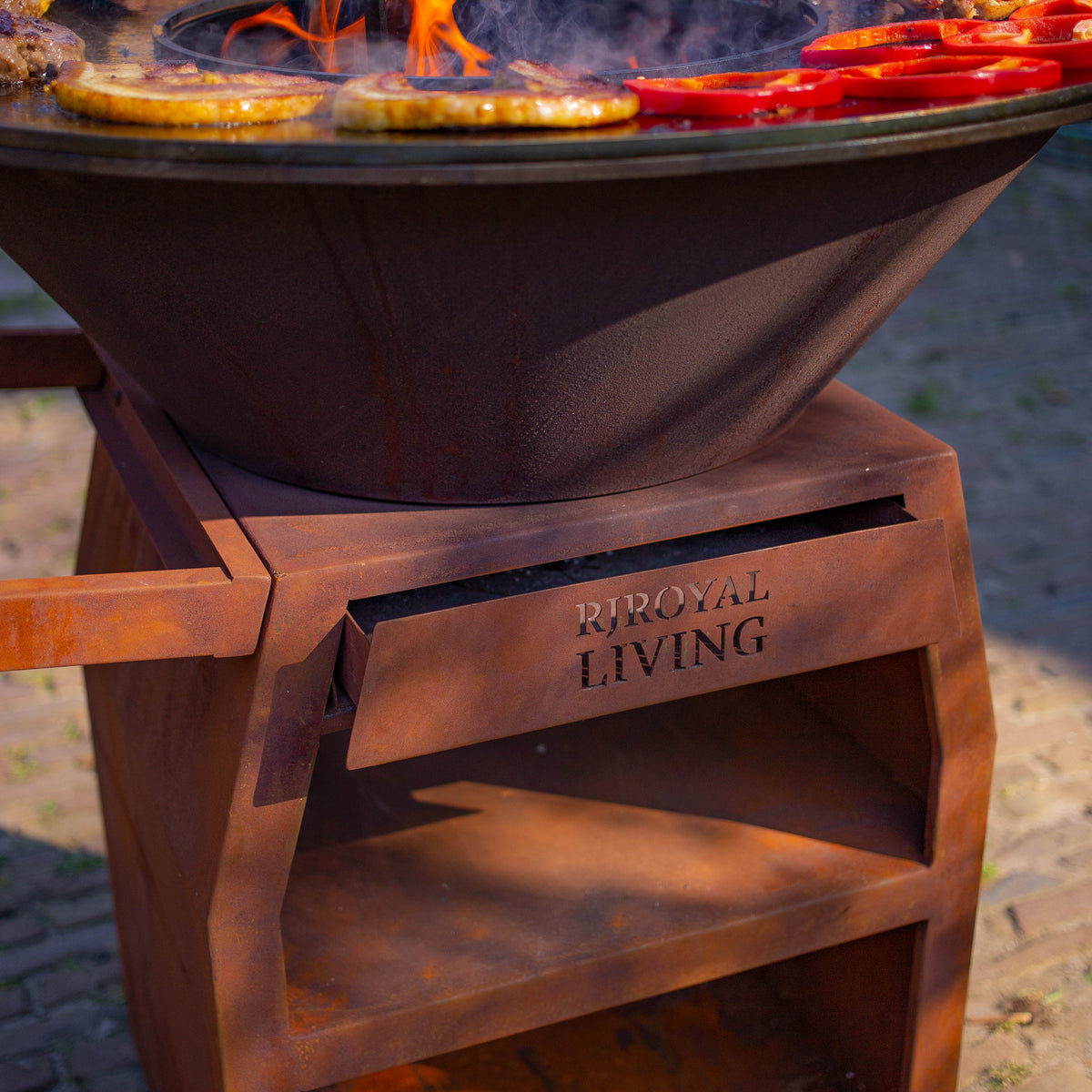 BBQ Plancha Grill Maestro sin Humo XXL Ø80cm Acero Corten - Plancha sin Humo
