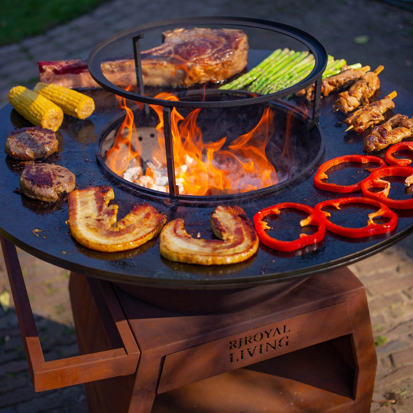 BBQ Plancha Grill Maestro sin Humo XXL Ø80cm Acero Corten - Plancha sin Humo