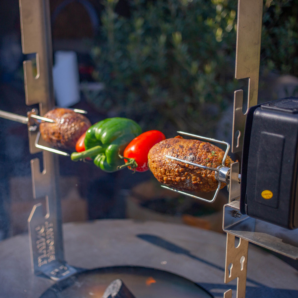 Juego de asador y plancha para barbacoa con motor (acero inoxidable 304)