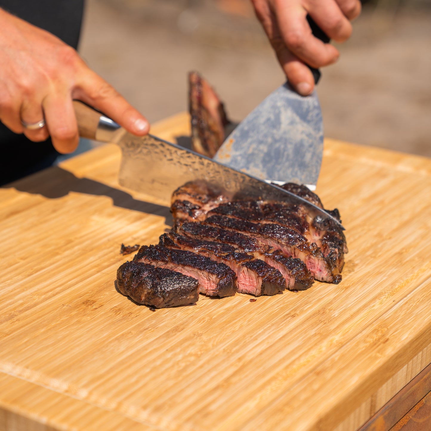 Barbacoa de Plancha - Tabla de Cortar de Acero Corten - Con Tabla de Cortar
