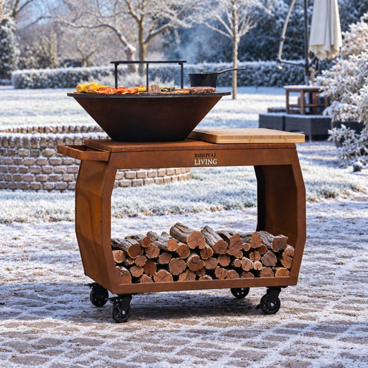 Barbacoa Plancha Grill Big Jack Acero Corten 3.0 - Con atizador y leñero