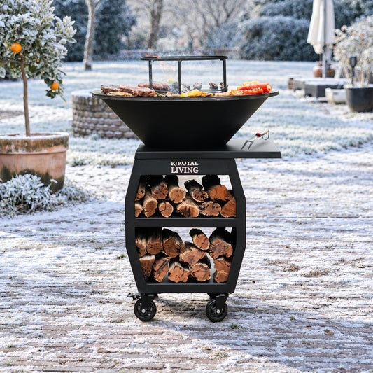 BBQ Plancha Grill Compañero XXL Blackline 2.0 - Con atizador y leñero Ø80cm