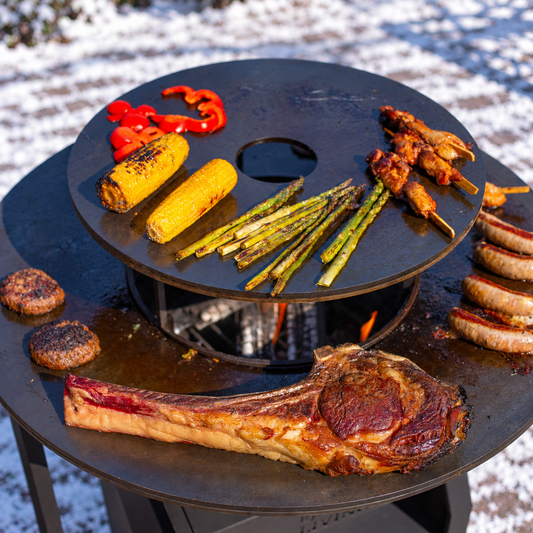 RJRoyal Living ronde extension bakplaat 50 cm met kleine centrale opening in een wintertuin